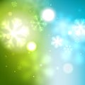 New Year green blurred background
