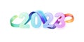 2023 New Year greeting card, blur stroke gradient