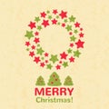 New Year Greeting Card with Christmas wreath Royalty Free Stock Photo