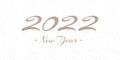 2022 new year greeting card design with calligraphy. Handwritten number 2022 lettering on vintage grunge background