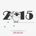 New year 2015 greeting card design Royalty Free Stock Photo