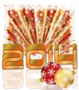 New 2014 year greeting card Royalty Free Stock Photo