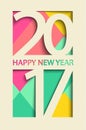 New 2017 year greeting card. Vector. Royalty Free Stock Photo