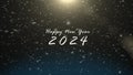 New year 2024 greeting with fireworks Happy New year 2024 animated. Fireworks shiny and snow falls on background