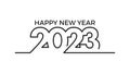 New year 2023 greeting. Happy new year 2023. 2023 line art style. New year 2023 vector illustration. New year background