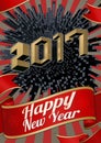 2017 New year greeting with isometric art style Royalty Free Stock Photo