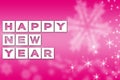 New Year greeting pink background