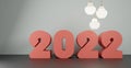 New Year 2022. Happy New Year wallpaper 2022.3D work, 3D rendering and 3D illustration. High quality background. Copy space Royalty Free Stock Photo