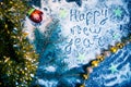 New Year holiday background on a dark plate. Royalty Free Stock Photo