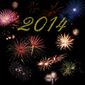 2014 New Year holiday fireworks Royalty Free Stock Photo