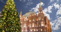 New Year holidays illumination and State Historical Museum in Moscow, Russia Royalty Free Stock Photo