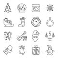 New Year icons. Christmas party elements. Royalty Free Stock Photo