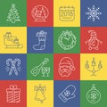 New Year icons. Christmas party elements. Royalty Free Stock Photo