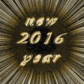 New Year 2016 image in centre of dark gold Royalty Free Stock Photo