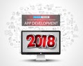 2018 New Year Infographic and Business Plan Background with hand Royalty Free Stock Photo