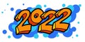 2022 new year inscription numbers, bright comic letters Royalty Free Stock Photo