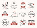 New year insparation greeting phrases. Calligraphy postcard or poster graphic design element lettering set.