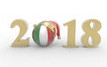 New year 2018 with italy flag 3d Royalty Free Stock Photo