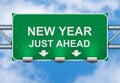 New year just ahead road sign. Royalty Free Stock Photo