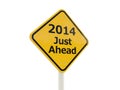 2014 New Year just ahead road sign Royalty Free Stock Photo