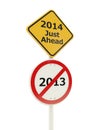 2014 New Year just ahead road sign Royalty Free Stock Photo
