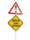 2014 New Year just ahead road sign Royalty Free Stock Photo