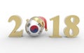 New year 2018 with korea s flag 3d Royalty Free Stock Photo