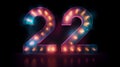 New Year led numbers, fire works Royalty Free Stock Photo