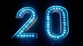 New Year led numbers, fire works Royalty Free Stock Photo