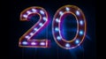 New Year led numbers, fire works Royalty Free Stock Photo