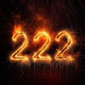 New Year led numbers, fire works Royalty Free Stock Photo