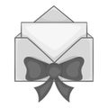 New year letter icon, black monochrome style