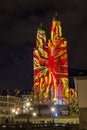 The new year light show in down town Zurich with beautiful graphic patterns