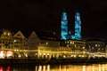 The new year light show in down town Zurich