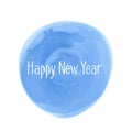 New year line icon on color marker spot, symbol for christmas design