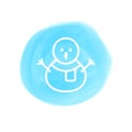 New year line icon on color marker spot, symbol for christmas design