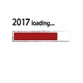 New year 2017 loading background, happy new year. Funny business concept: mail load. Red color. Space for your text.