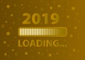 New Year 2019 loading golden greeting card Royalty Free Stock Photo