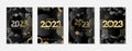 2023 New Year luxury creative posters set Royalty Free Stock Photo