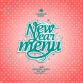 New year menu cover with polka dot backdrop