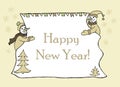 New year message banner, hand drawn Royalty Free Stock Photo