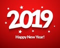 New Year 2019 modern design greeting celebration background poster