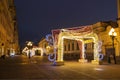 New year in Moscow, Christmas decorations, Arbat street in the early morning