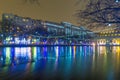 New year in Moscow. Festive illuminations in the city center Royalty Free Stock Photo