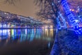 New year in Moscow. Festive illuminations in the city center Royalty Free Stock Photo