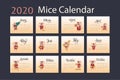 New Year 2020 mouse calendar.