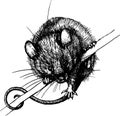 New year mouse, rat clip art graphics linner vector Royalty Free Stock Photo