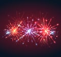 New Year multicolored fireworks with sparks and explosions. Royalty Free Stock Photo