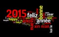 2015 new year multilingual text greeting card