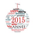 2015 new year multilingual text word cloud greeting card